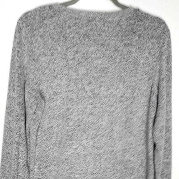 Lucky Brand V-Neck Marled Grey High Low Hemline Sweater, Size Small - Picture 5 of 9